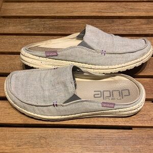 Hey Dude Lexi Light Gray Blue Canvas Low Slipper Slip-on Shoe Women’s Size 8 GUC